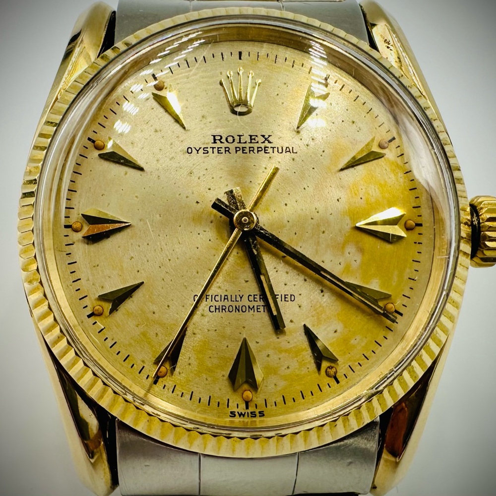 Vintage Rolex Oyster Perpetual 14K Yellow Gold Bombay